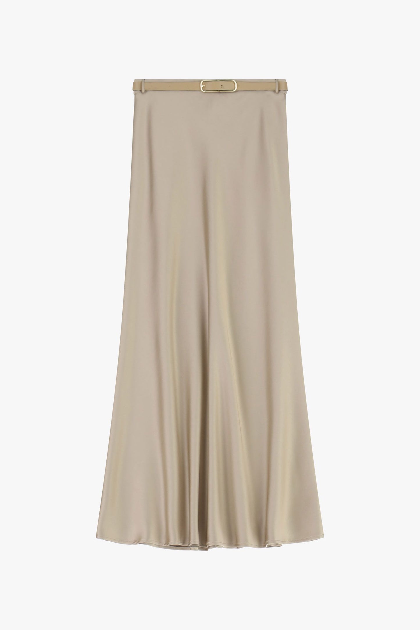 Silky Maxi Skirt with Belt