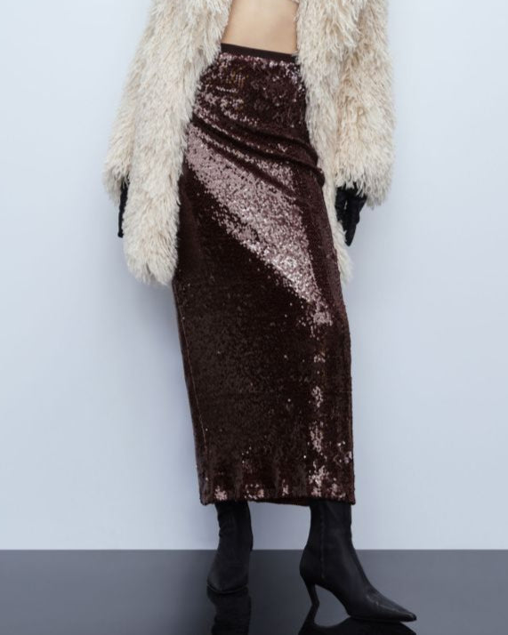 Long Sequin Skirt