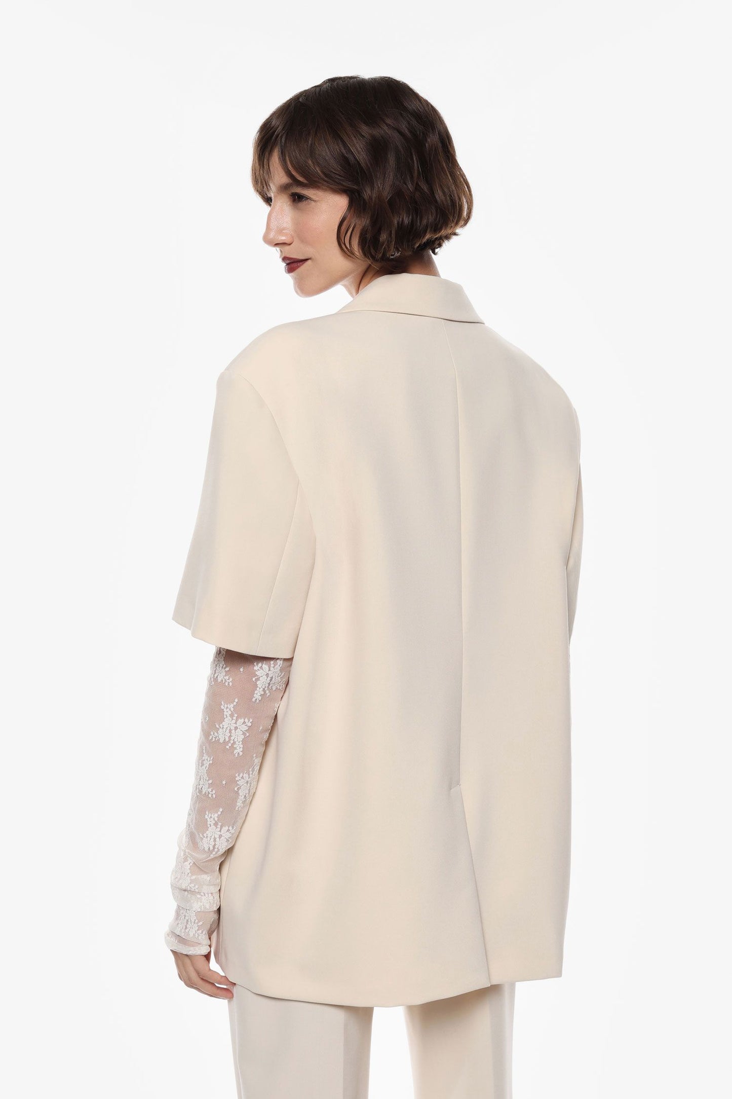 Oversized Blazer Lace Sleeves