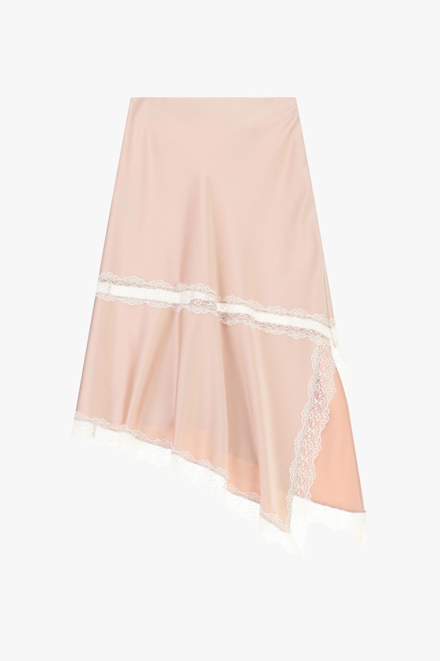 Midi Skirt with Lace Inserts