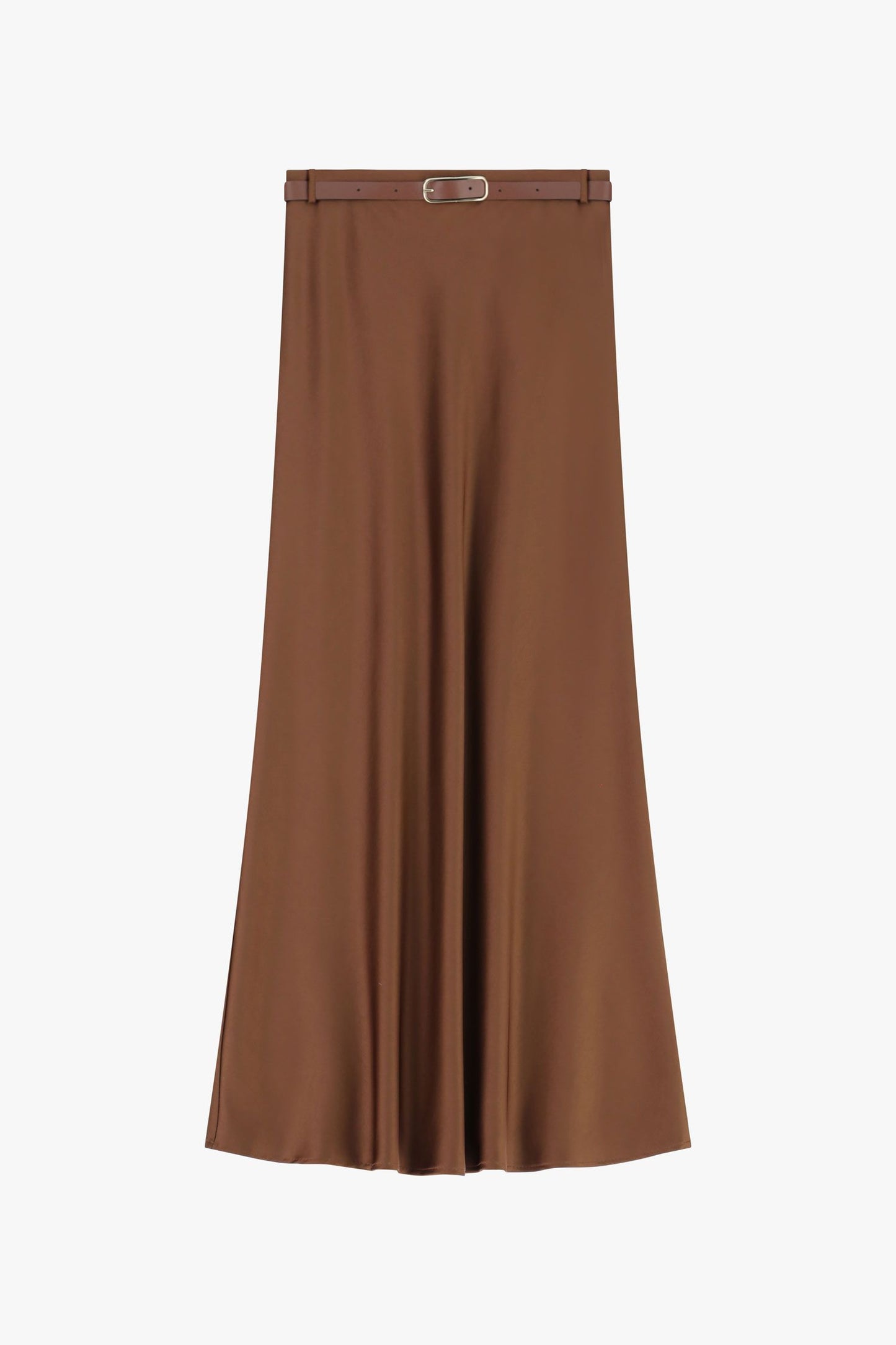 Silky Maxi Skirt with Belt