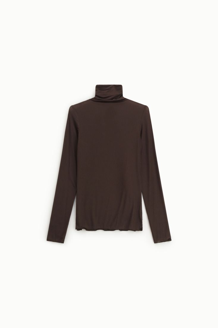 Ribbed long-sleev high-neck