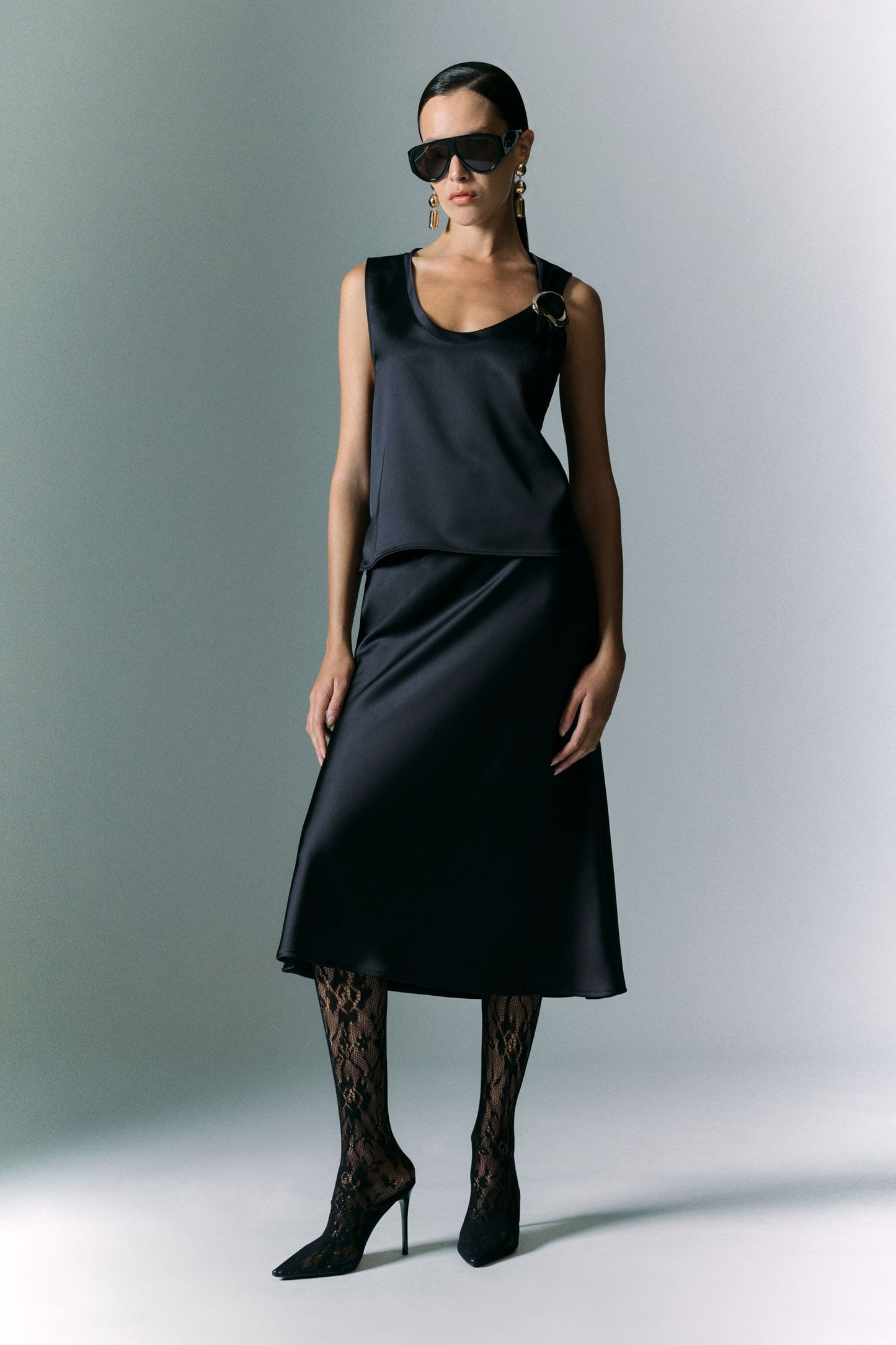 Satin Midi Skirt IM