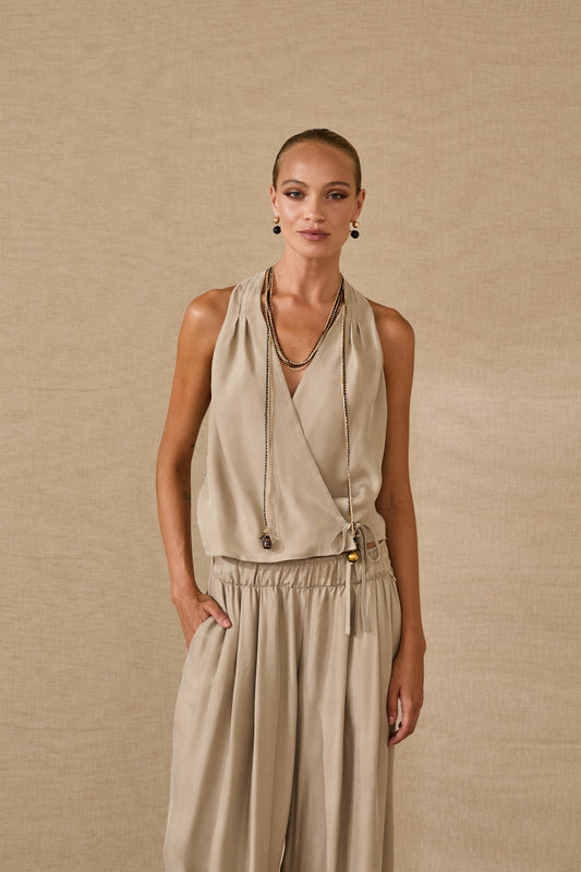 PRIVEE Tie-Front Vest