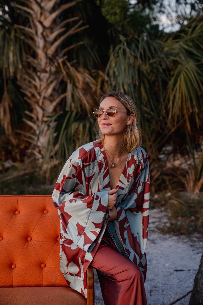 Silky Set Kimono Flora