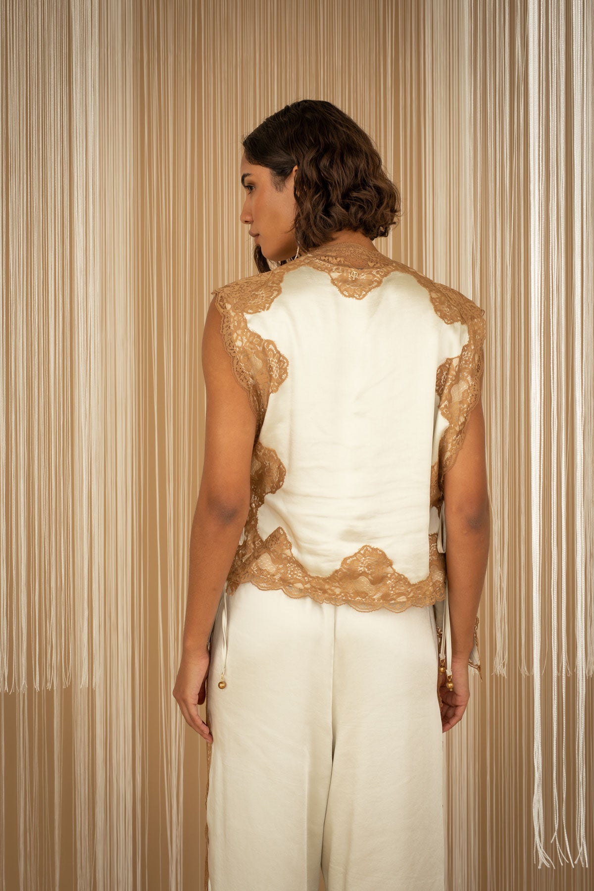 Vest With Lace Inserts