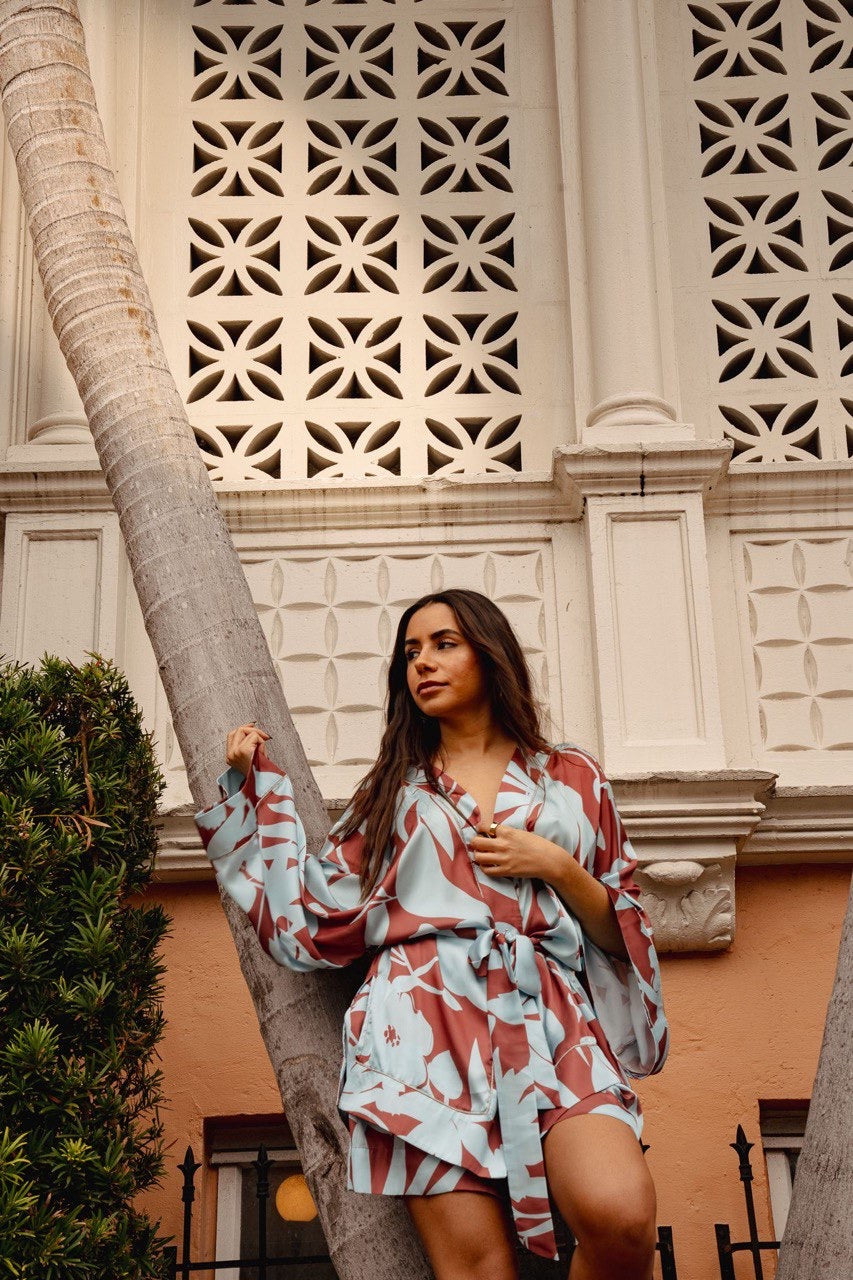 Silky Set Kimono Flora
