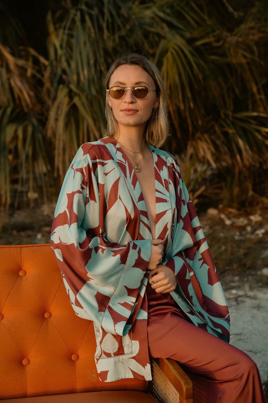 Silky Set Kimono Flora