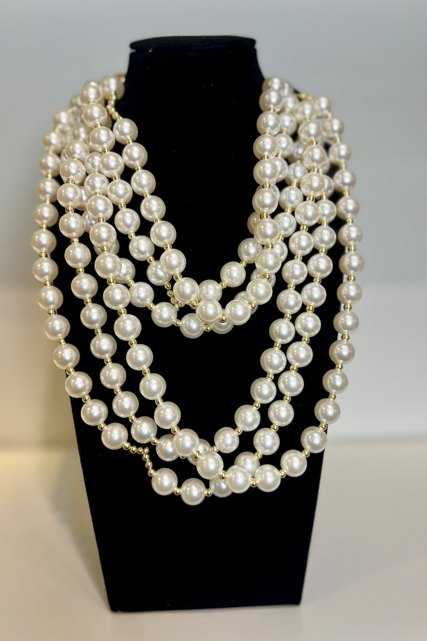 Pearl Necklace with Ribbon
