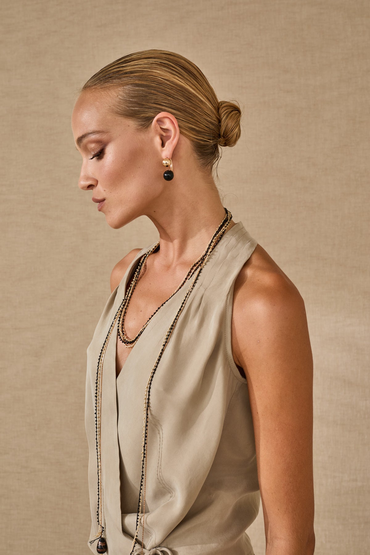 PRIVEE Tie-Front Vest