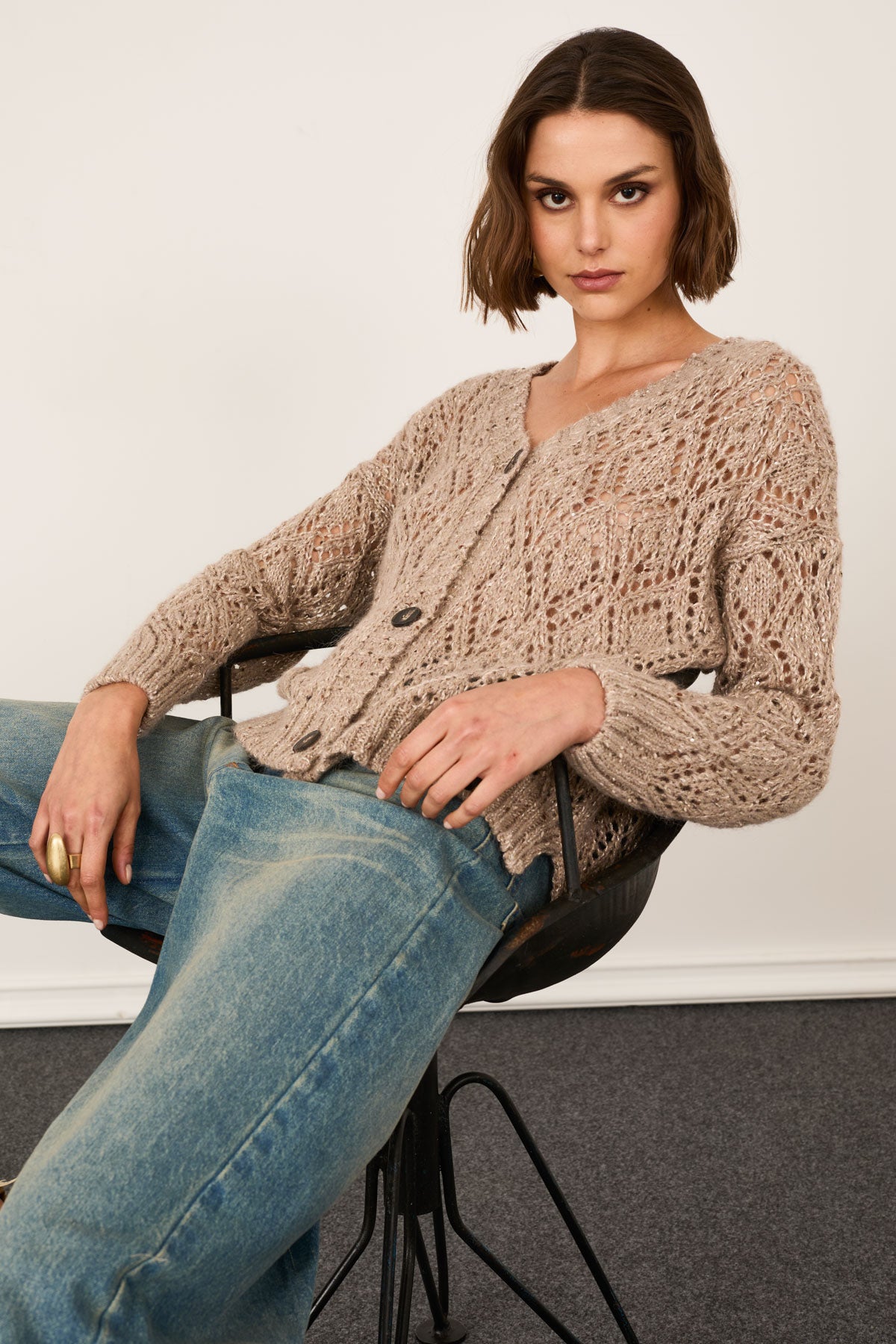 V-Neck  Cardigan PL