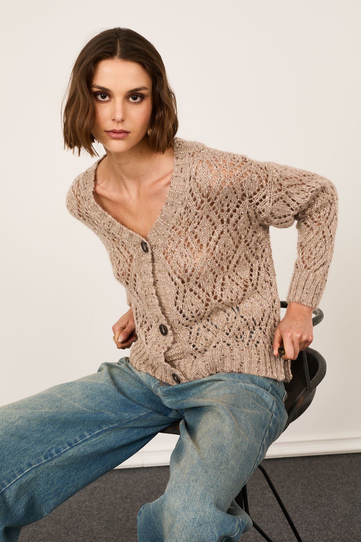 V-Neck  Cardigan PL